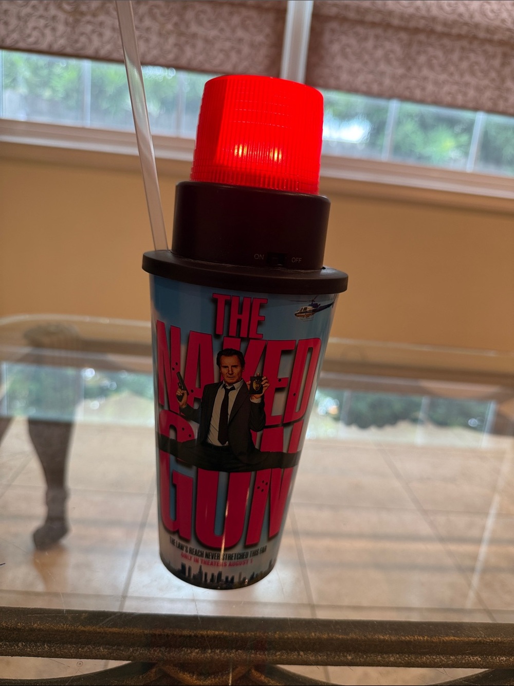 Red Light Novelty Tumbler with Straw - Themed Beverage Cup